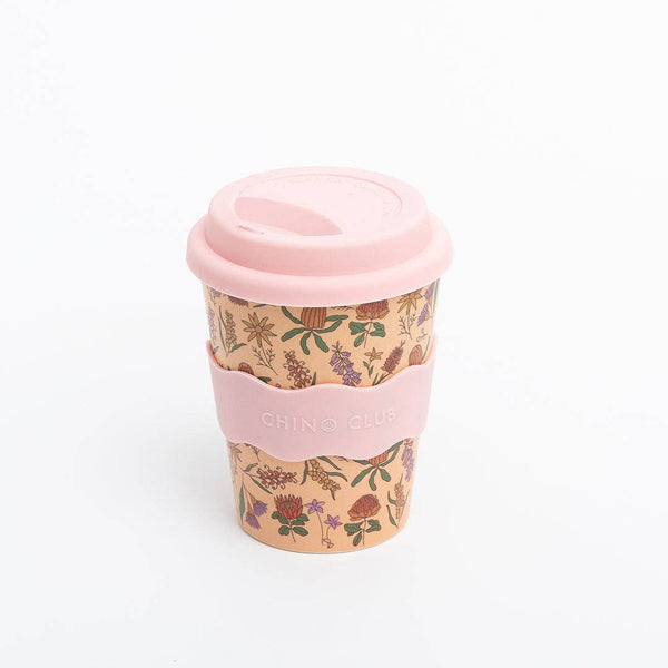 Adult Reusable Bamboo Coffee Cup 12oz (350ml) | Australian Wildflowers