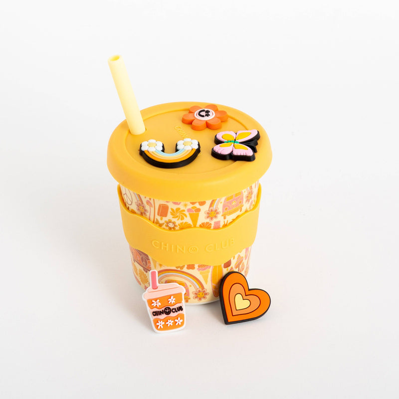 Chino Charm Keep Cup 8oz (240ml) with Charms and Straw | Retro