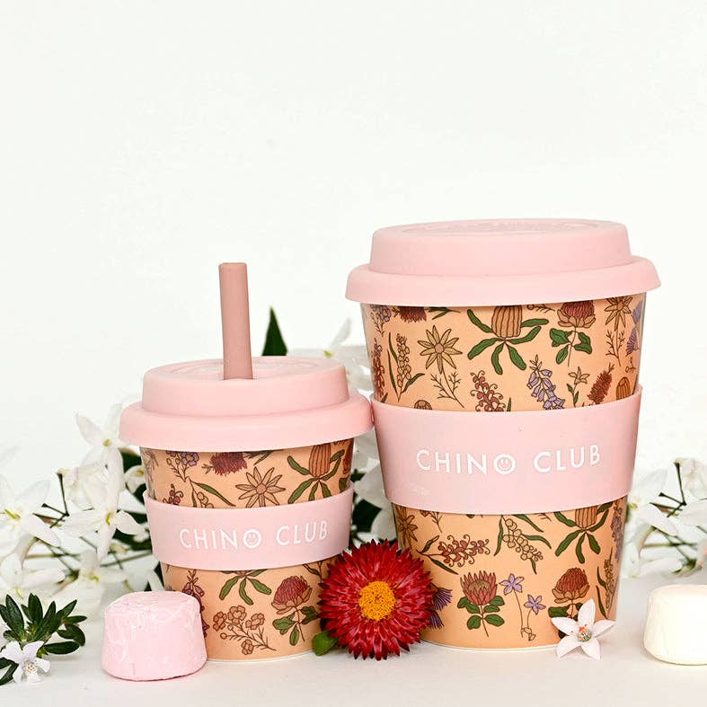 Adult Reusable Bamboo Coffee Cup 12oz (350ml) | Australian Wildflowers