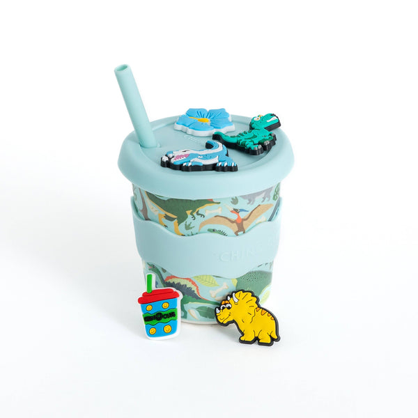 Chino Charm Keep Cup 8oz (240ml) with Charms and Straw | Dino