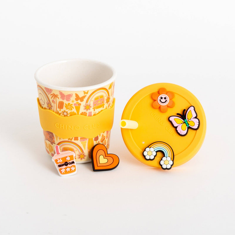 Chino Charm Keep Cup 8oz (240ml) with Charms and Straw | Retro