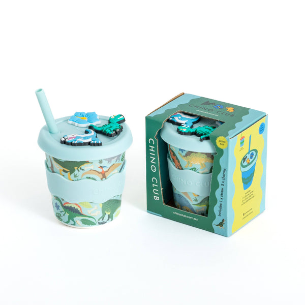Chino Charm Keep Cup 8oz (240ml) with Charms and Straw | Dino