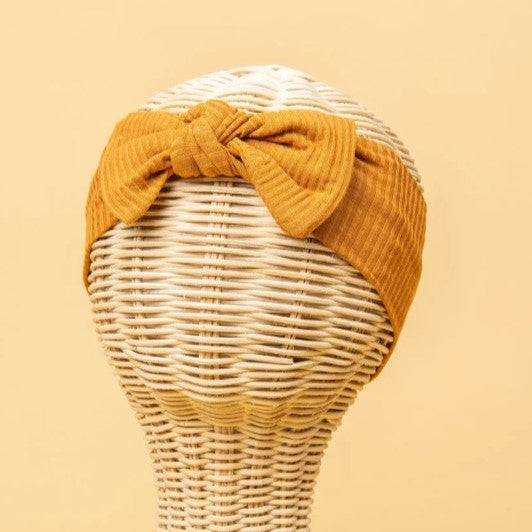 Bamboo Stretch Bow Headband | Caramel