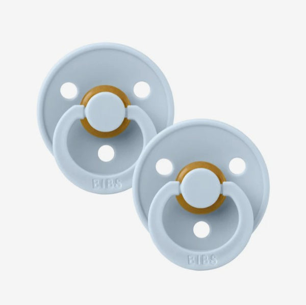 BIBS Colour Dummies (Pacifiers) 2 Pack | Baby Blue