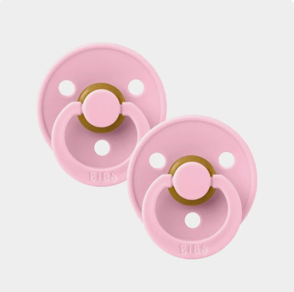 BIBS Colour Dummies (Pacifiers) 2 Pack | Baby Pink