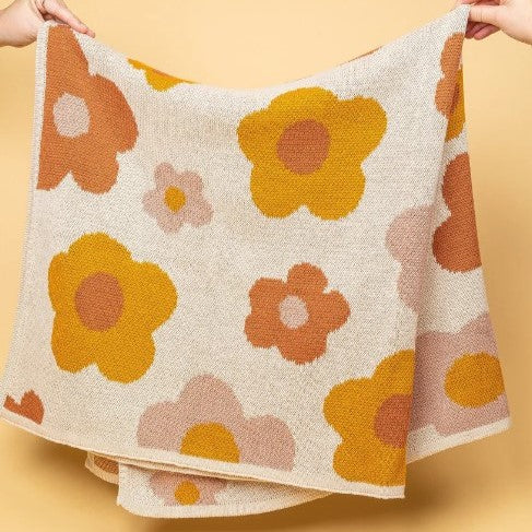 Organic Cotton Knitted Bloom Blanket