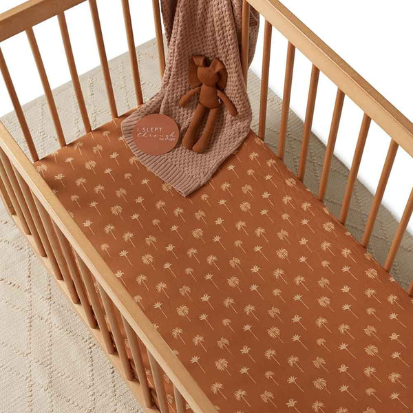 Fitted Cot Sheet | Bronze Palm