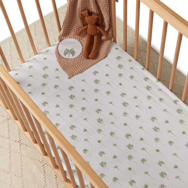 Fitted Cot Sheet | Green Palm