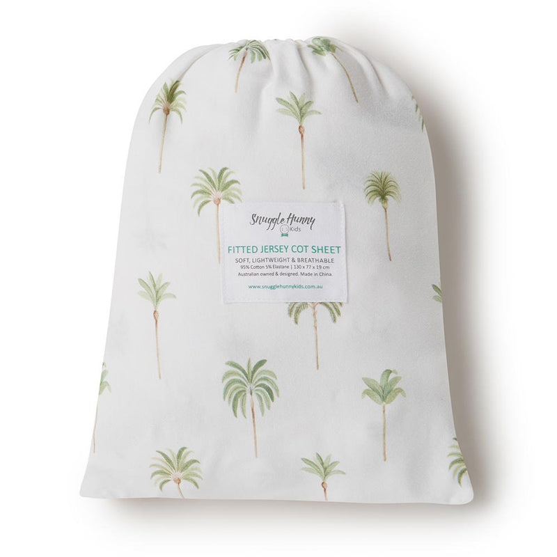 Fitted Cot Sheet | Green Palm