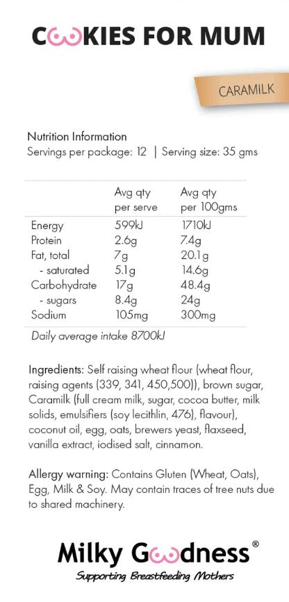 Caramilk Lactation Cookies