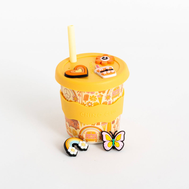 Chino Charm Keep Cup 8oz (240ml) with Charms and Straw | Retro