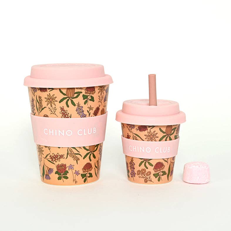 Adult Reusable Bamboo Coffee Cup 12oz (350ml) | Australian Wildflowers