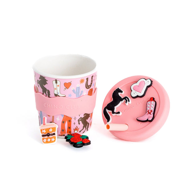 Chino Charm Keep Cup 8oz (240ml) with Charms and Straw | Cowgirl