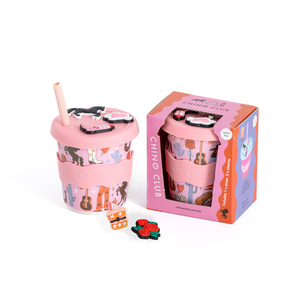 Chino Charm Keep Cup 8oz (240ml) with Charms and Straw | Cowgirl