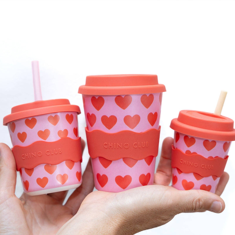 Adult Reusable Bamboo Coffee Cup 12oz (350ml) | Hearts