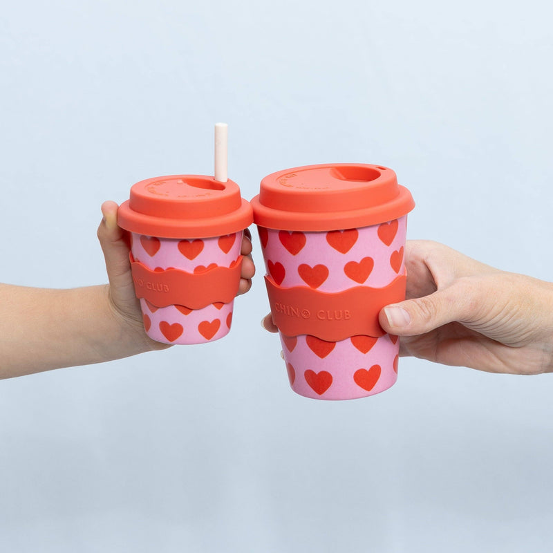 Adult Reusable Bamboo Coffee Cup 12oz (350ml) | Hearts